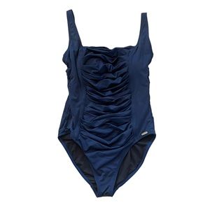 Calvin Klein Ruched One Piece Bathing Suit Swim Sz 14